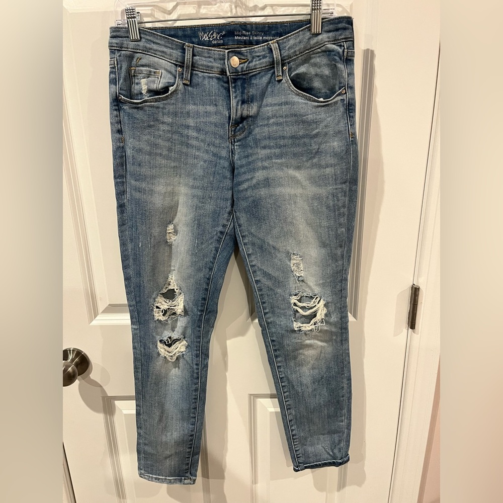 Mossimo Mid Rise Skinny Blue Jeans Size 6